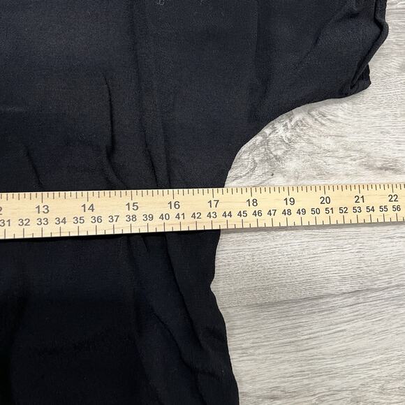 Zara Basic Black Tunic Top V-Neck Short Sleeve Relaxed Fit Size S - Picture 6 of 6